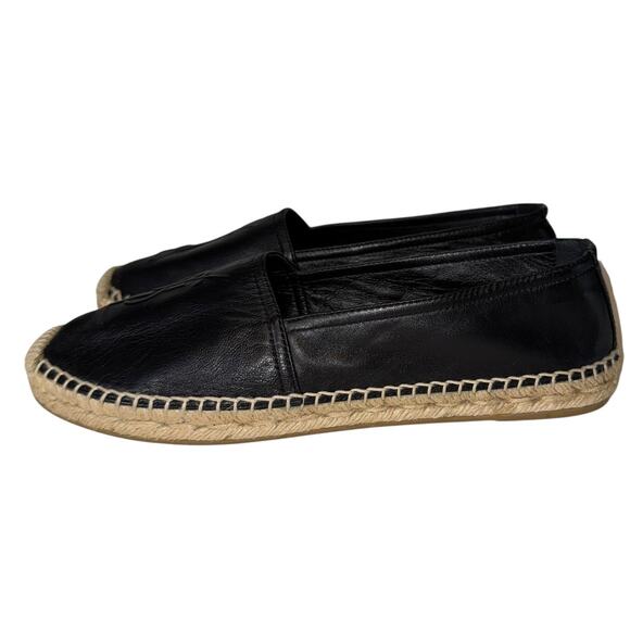 Yves Saint Laurent YSL Black Leather Logo Espadrilles Women’s 39.5 - Picture 4 of 12